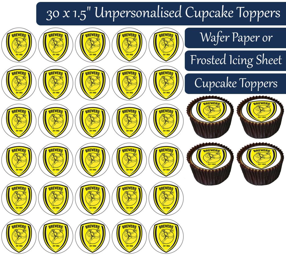 Burton Albion Football - 30 Cupcake Toppers