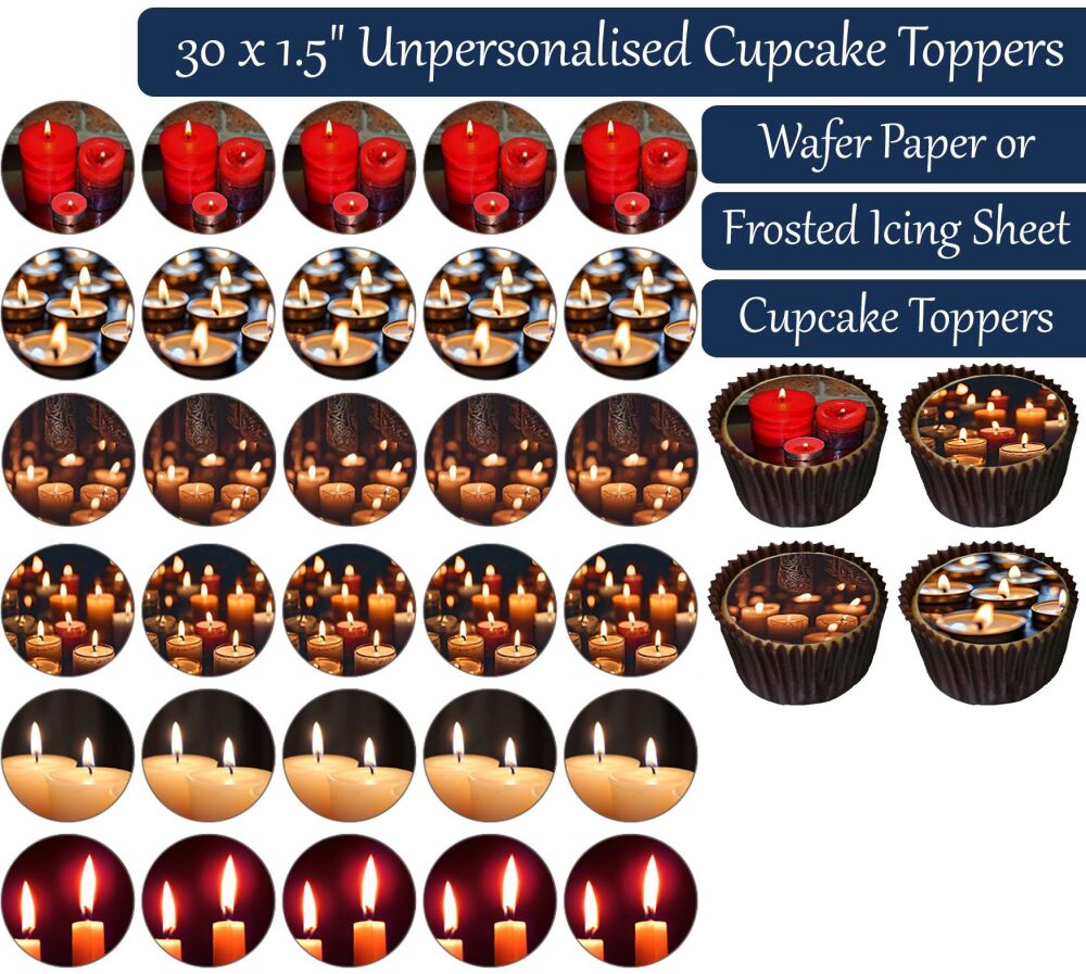 Candles - 30 Cupcake Toppers
