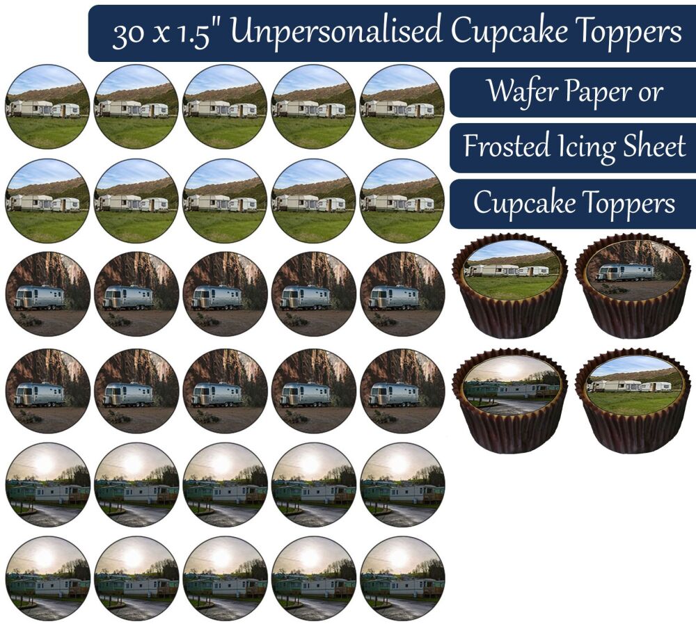 Caravans - 30 Cupcake Toppers