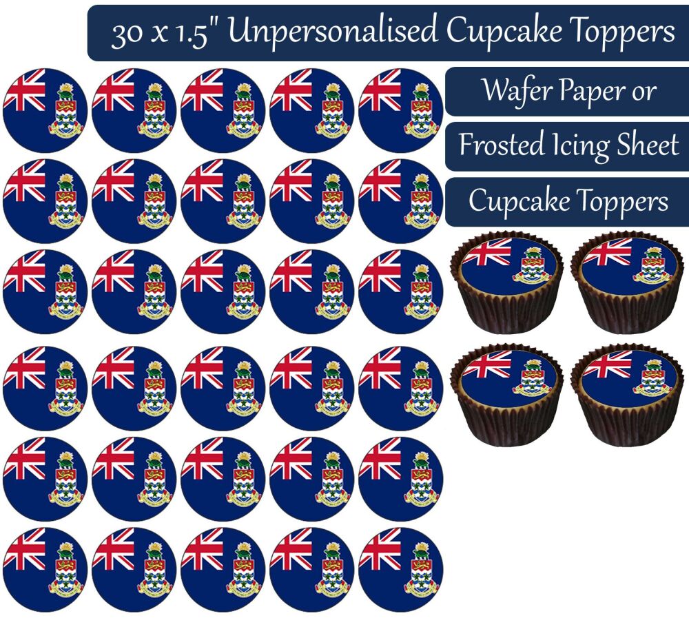 Cayman Islands Flag - 30 Cupcake Toppers