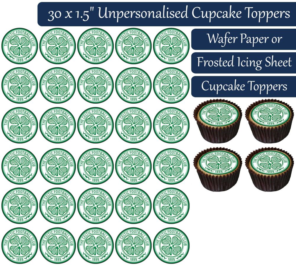 Celtic Football - 30 Cupcake Toppers
