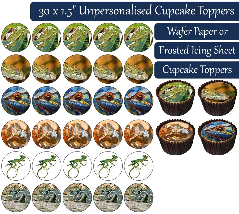 Chameleon - 30 Cupcake Toppers