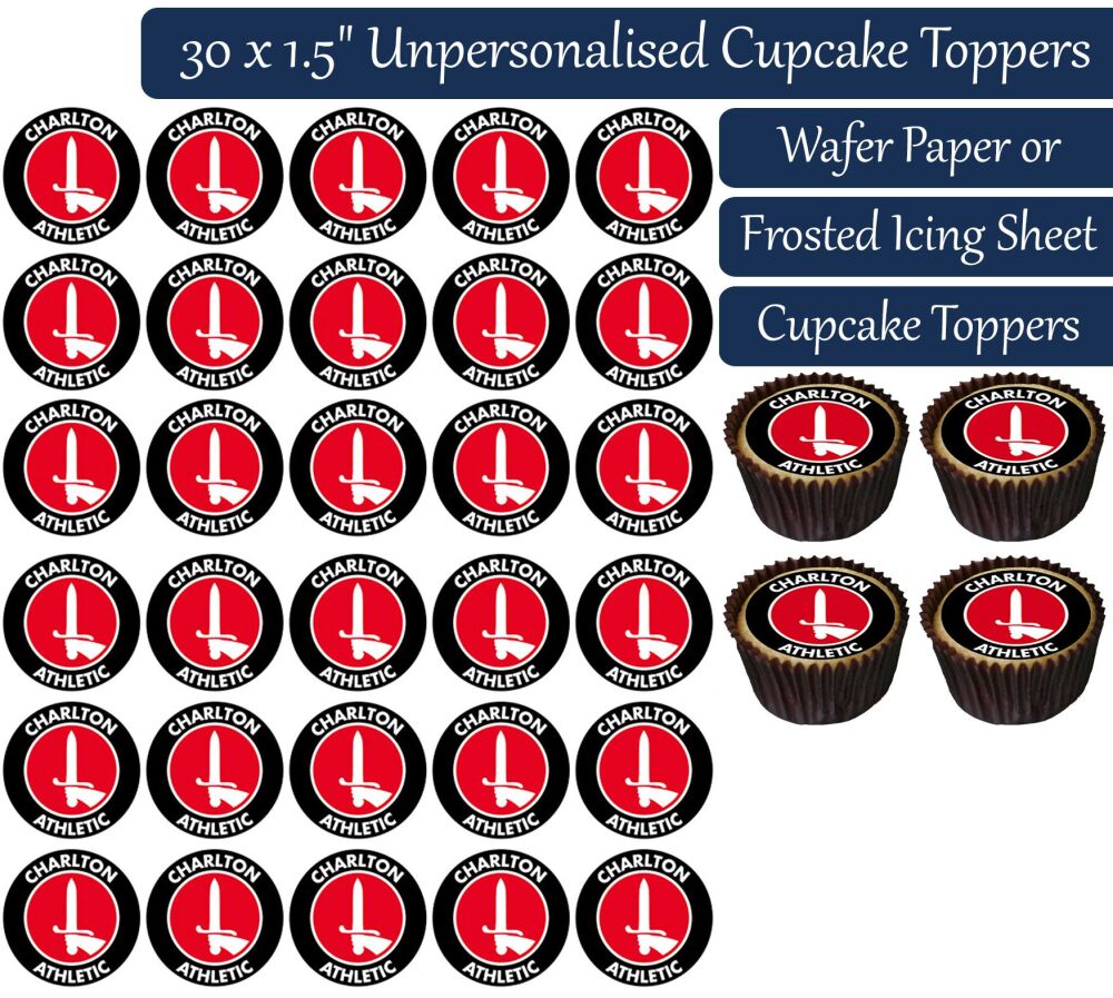 Charlton Athletic Football - 30 Cupcake Toppers