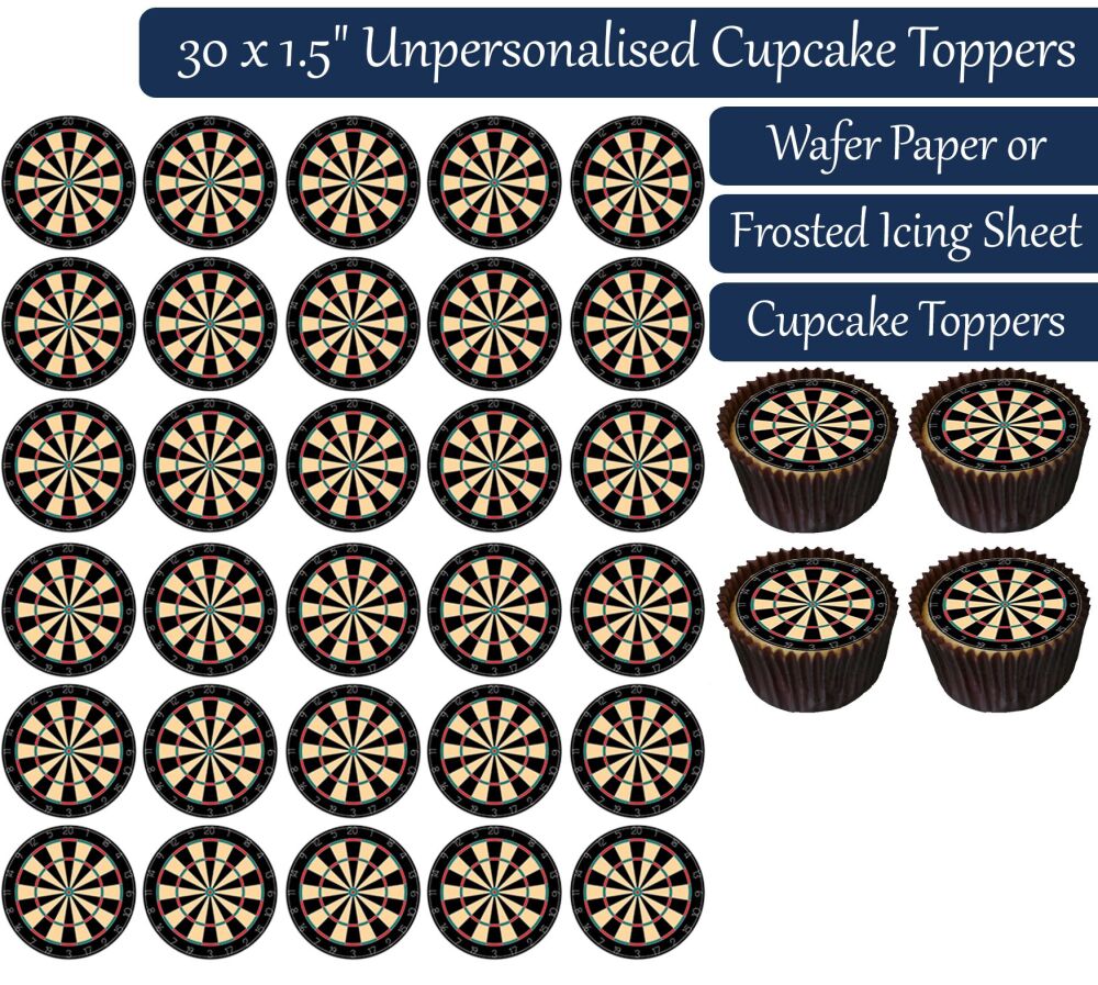 Dartboard - 30 Cupcake Toppers