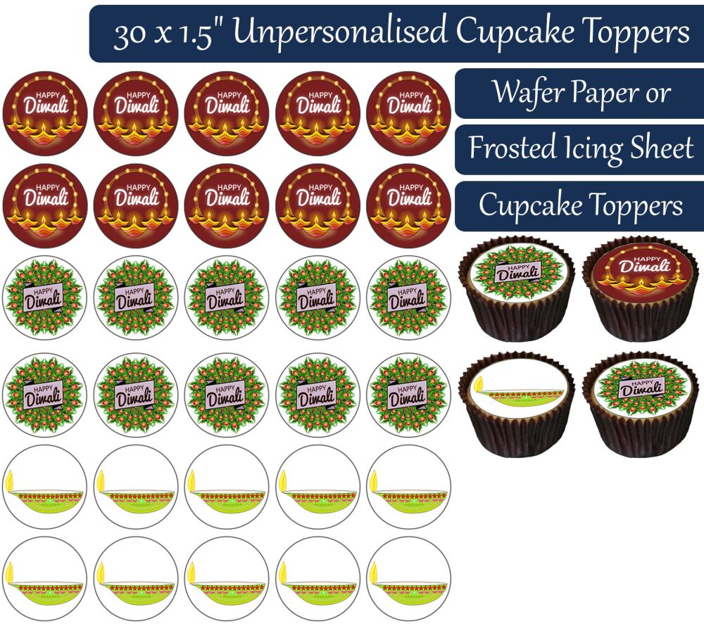 Diwali - 30 Cupcake Toppers