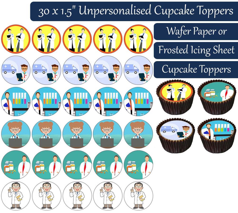 Doctors - 30 Cupcake Toppers