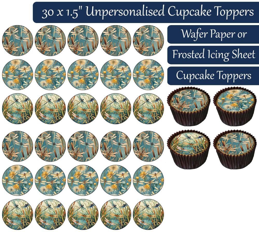 Dragonfly Group - 30 Cupcake Toppers