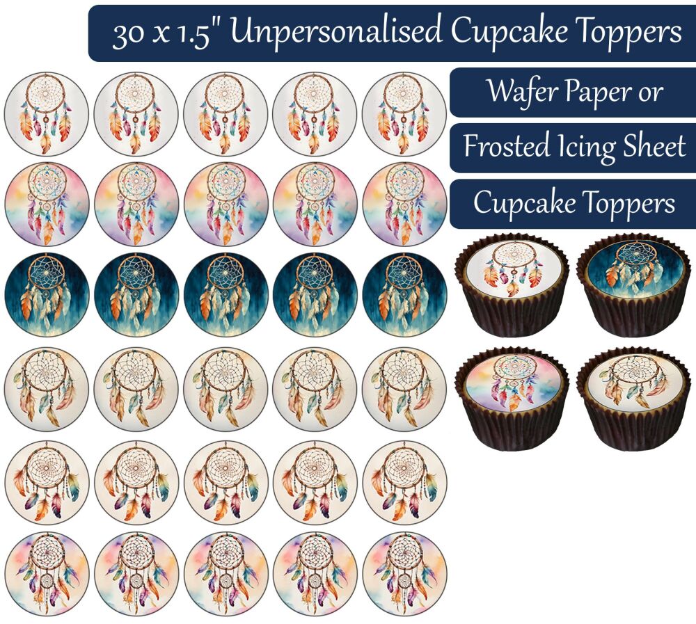 Dream Catchers - 30 Cupcake Toppers
