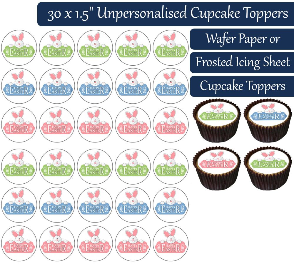 Easter Bunny - 30 Cupcake Toppers
