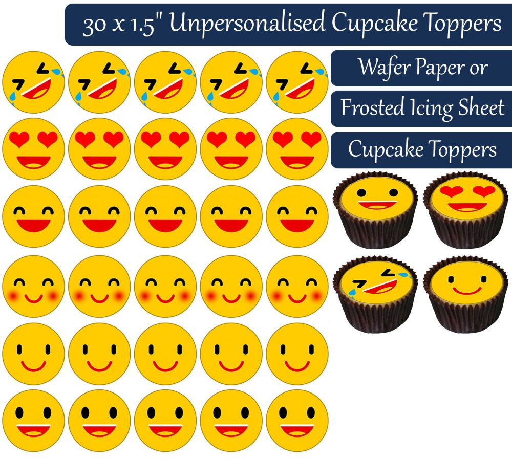 Emoji - 30 Cupcake Toppers