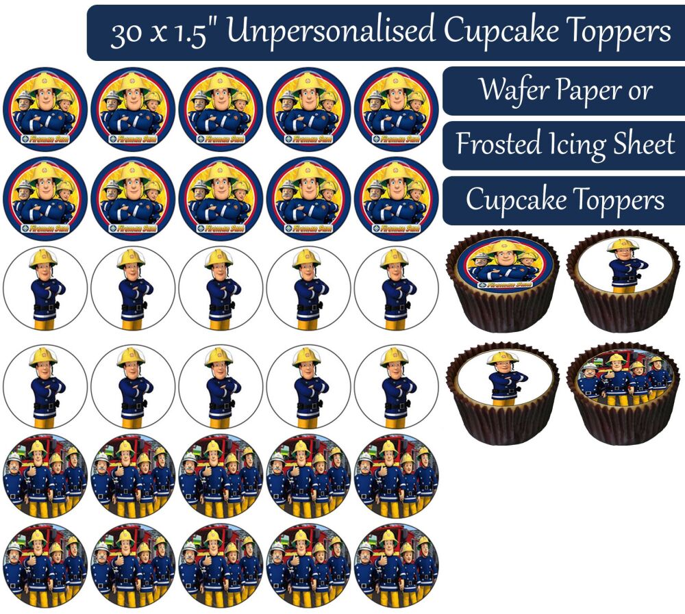 Fireman Sam - 30 Cupcake Toppers