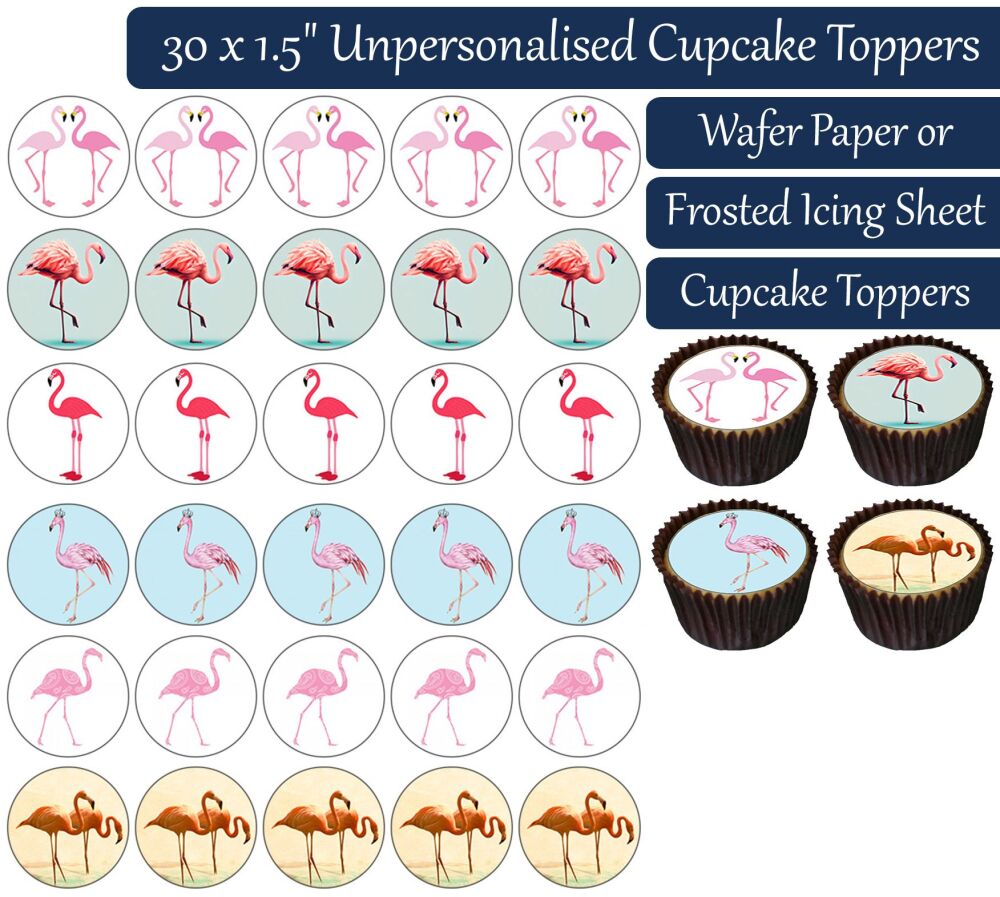 Flamingo - 30 Cupcake Toppers