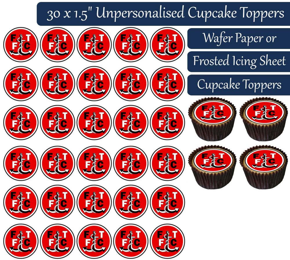 Fleetwood Town Football - 30 Cupcake Toppers