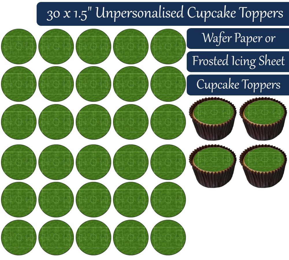 Football Pitch - 30 Cupcake Toppers