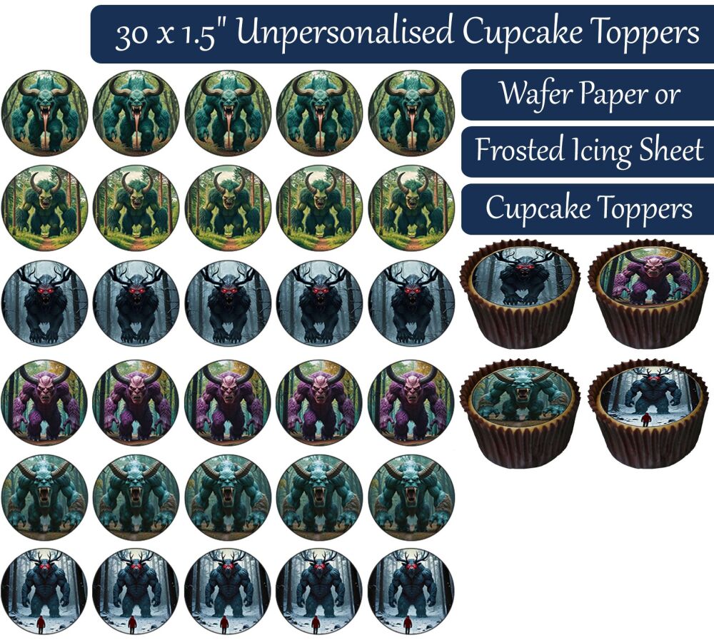 Forest Monsters - 30 Cupcake Toppers