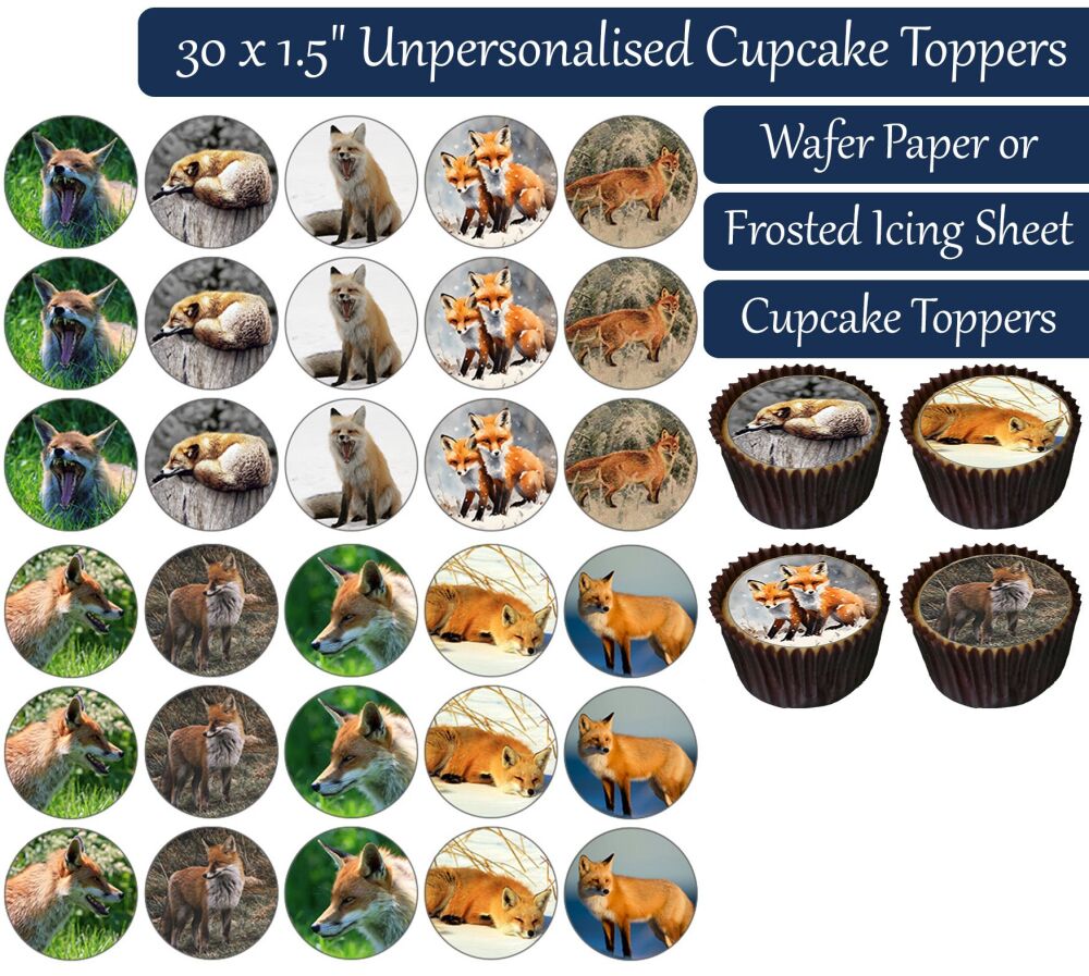 Fox - 30 Cupcake Toppers