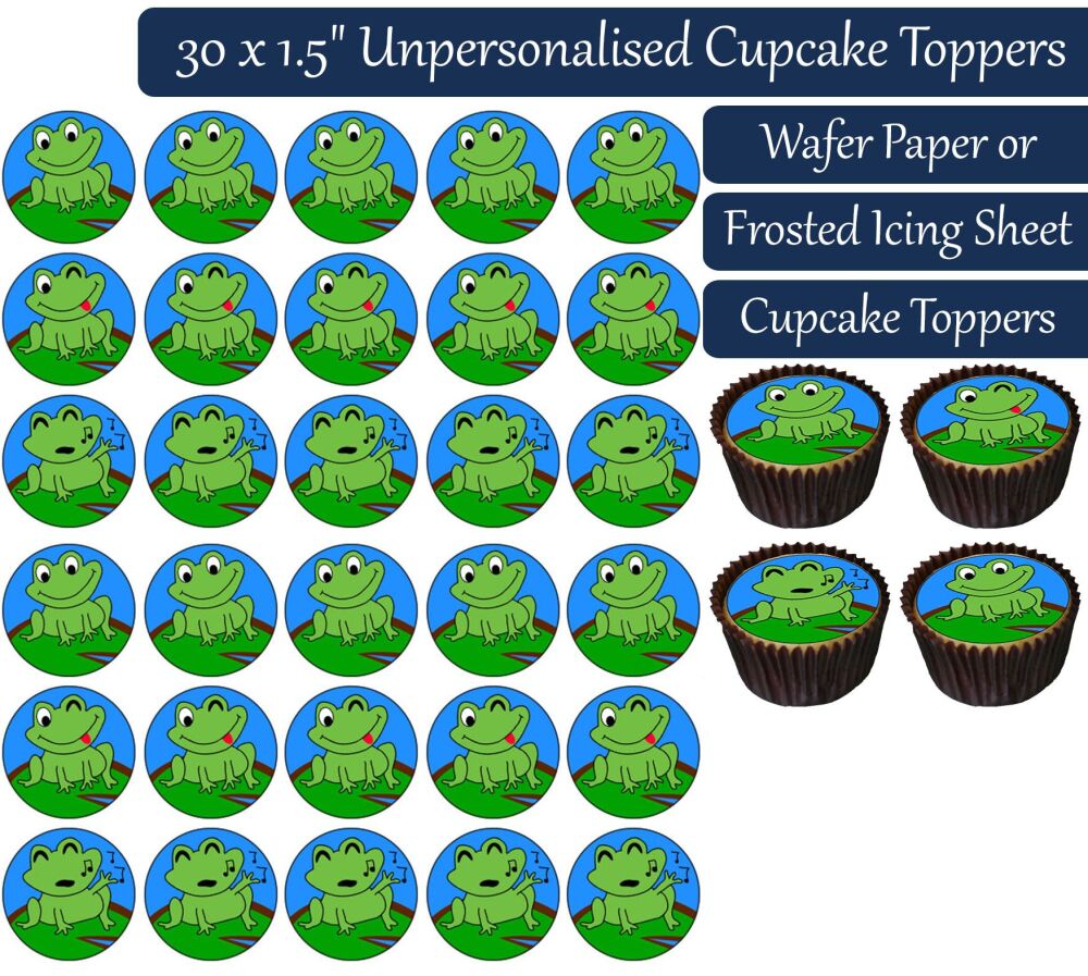 Frogs - 30 Cupcake Toppers