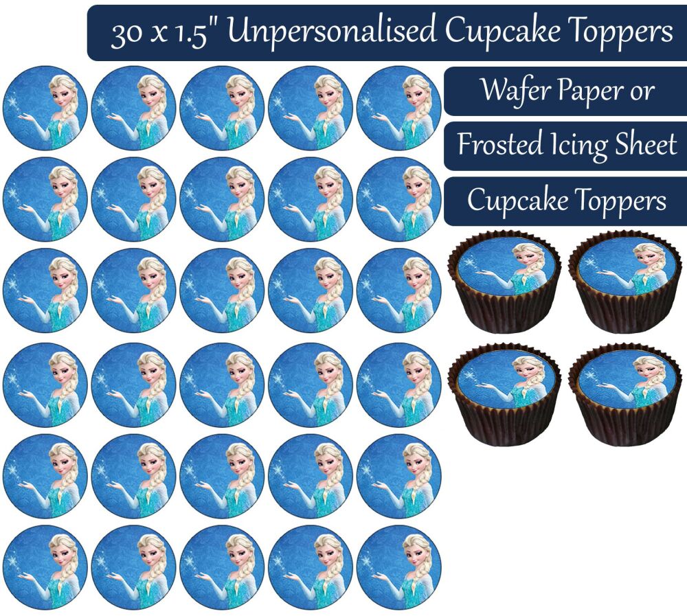 Frozen Elsa - 30 Cupcake Toppers