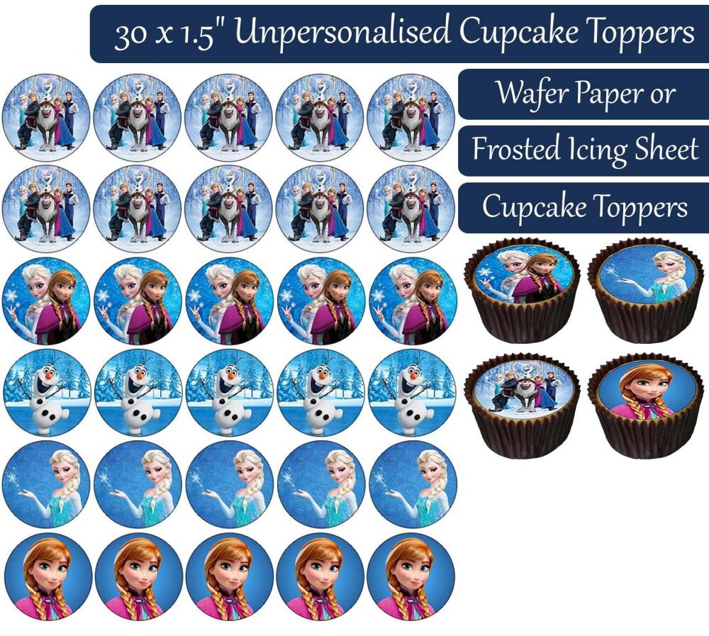 Frozen Team - 30 Cupcake Toppers