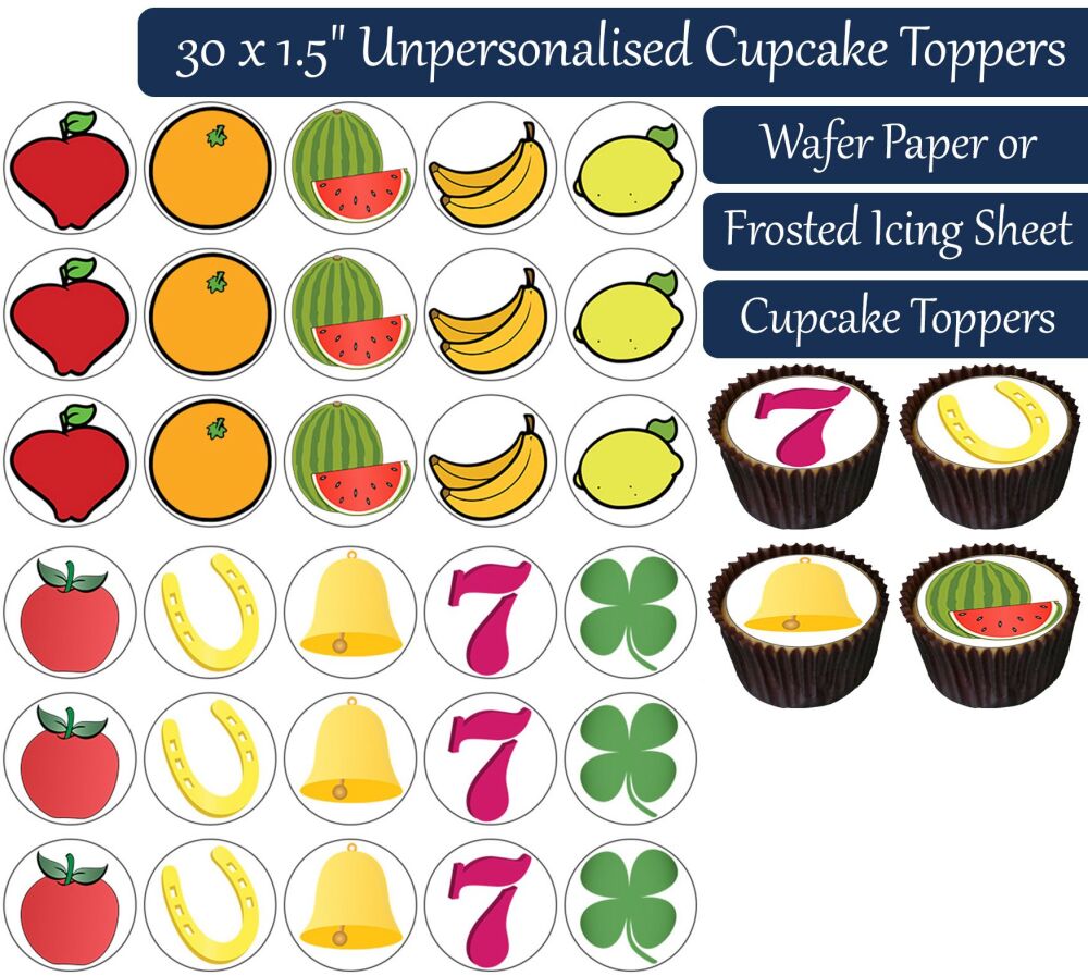 Fruit Machine - 30 Cupcake Toppers