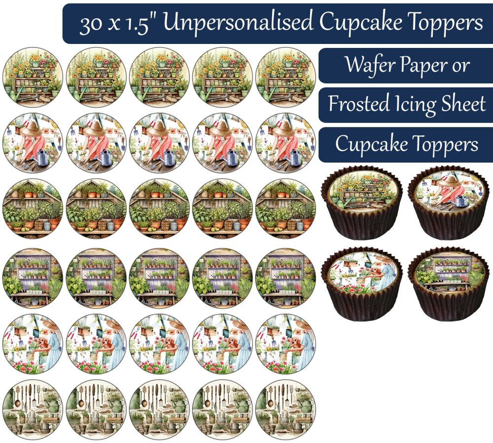 Gardening - 30 Cupcake Toppers