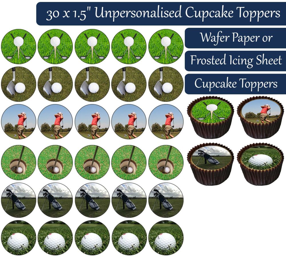 Golf - 30 Cupcake Toppers