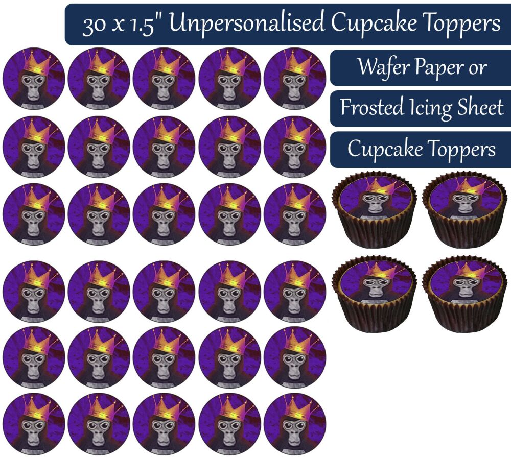 Gorilla Tag - 30 Cupcake Toppers