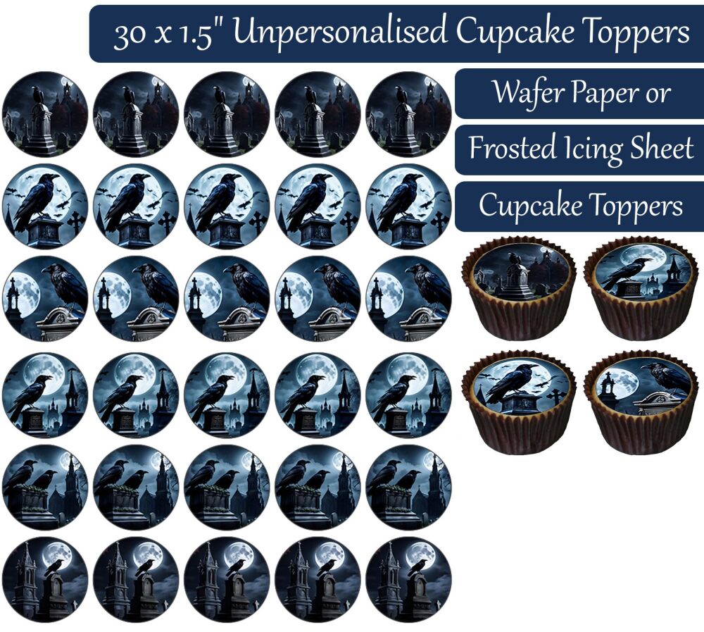 Gothic Graveyard - 30 Cupcake Toppers