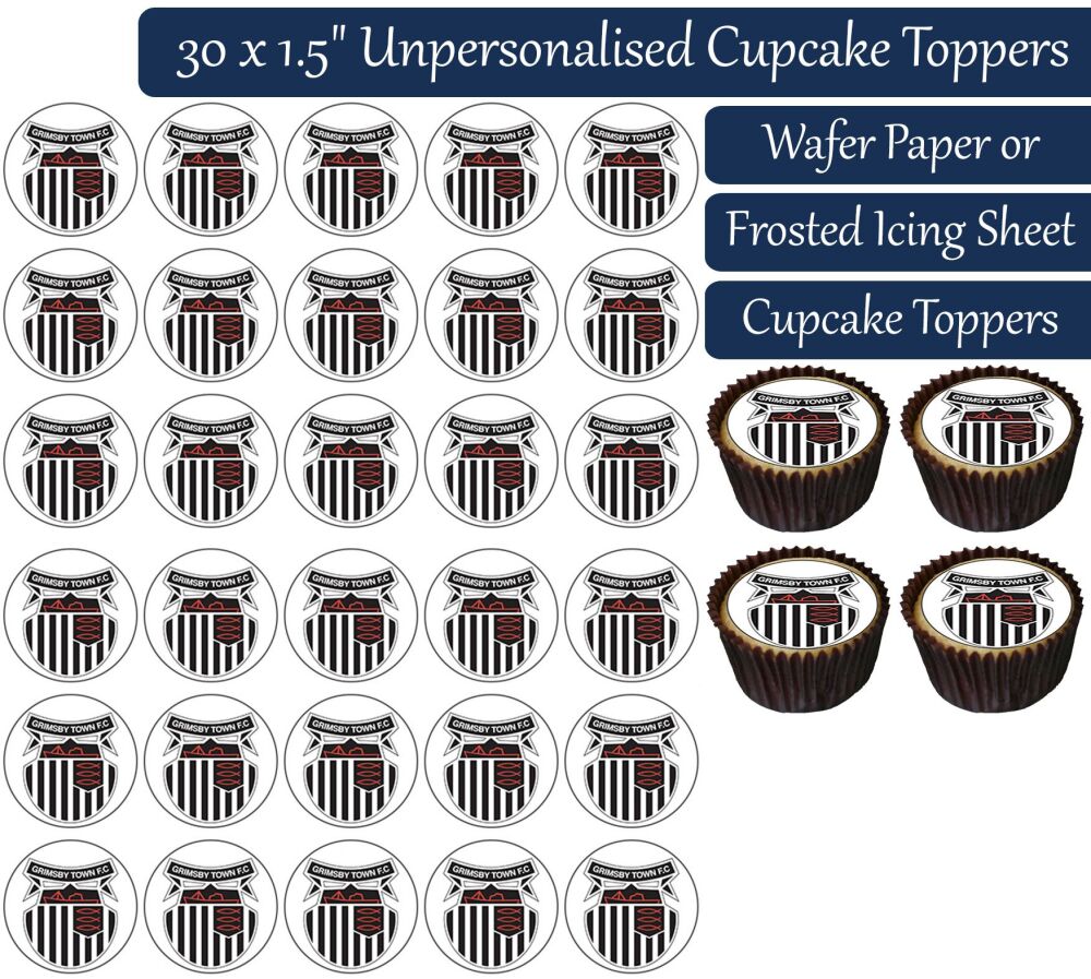 Grimsby Football - 30 Cupcake Toppers