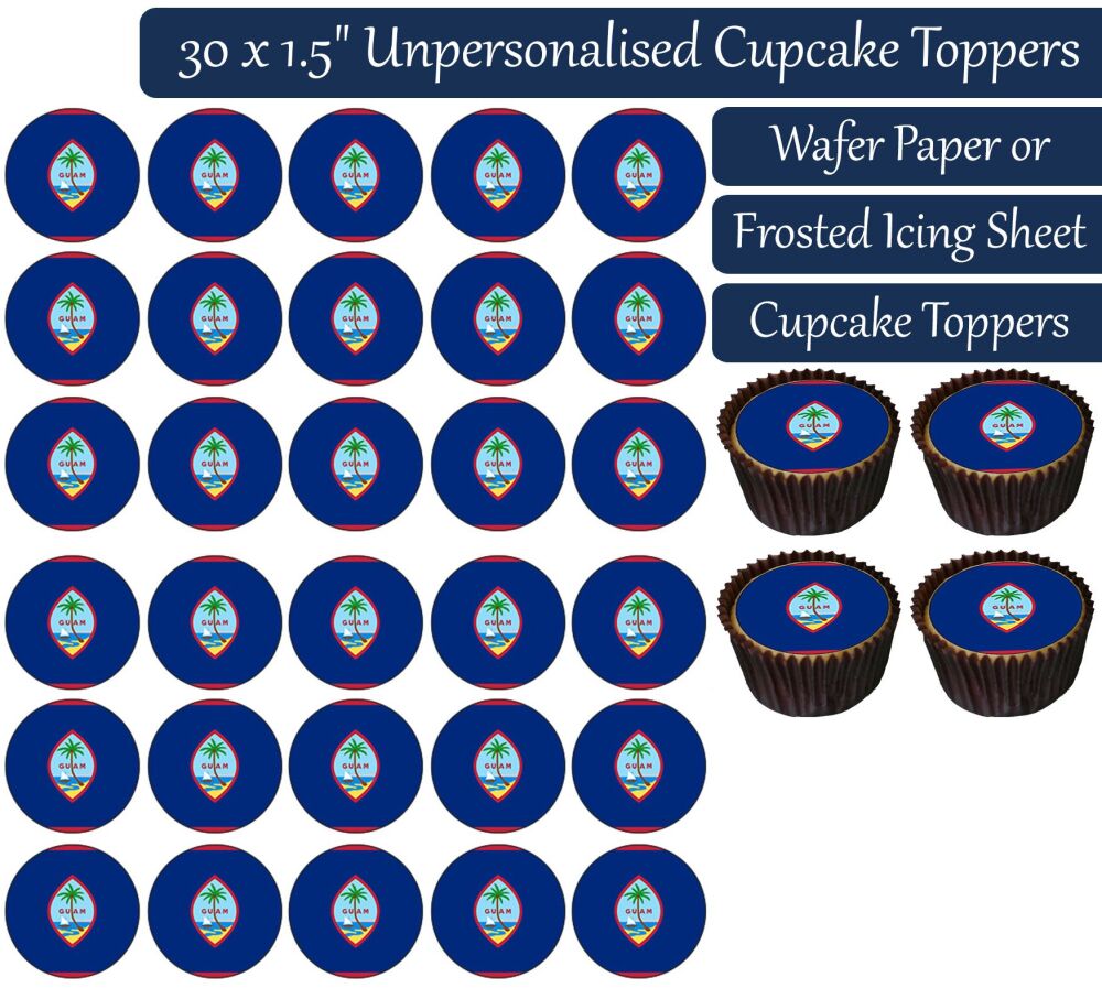 Guam Flag - 30 Cupcake Toppers