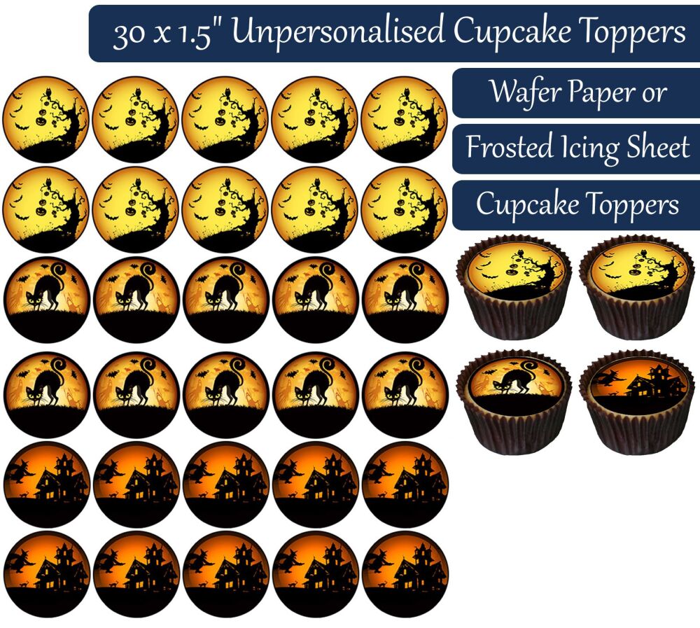 Halloween - 30 Cupcake Toppers