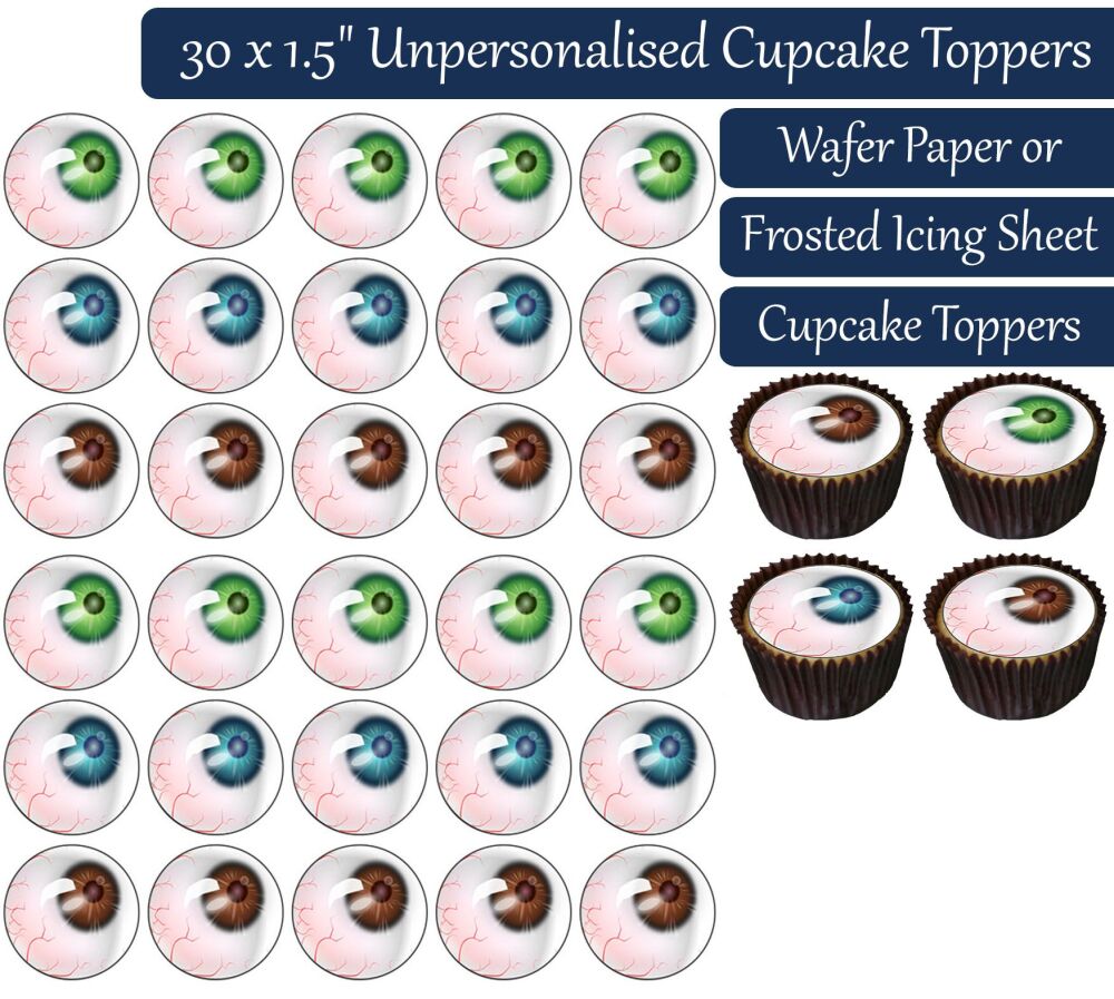 Halloween Eyes - 30 Cupcake Toppers