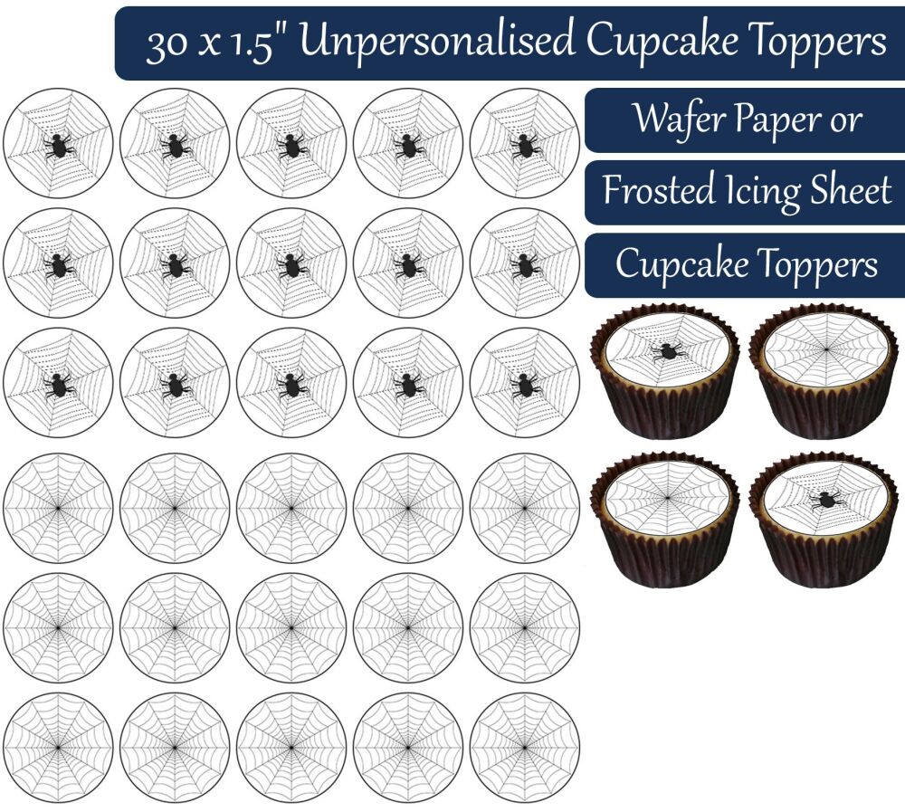 Halloween Spider - 30 Cupcake Toppers