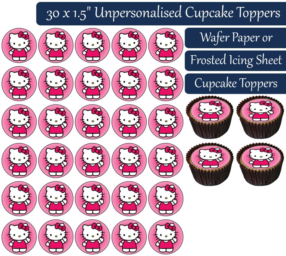 Hello Kitty - 30 Cupcake Toppers