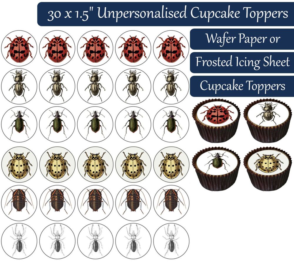 Insects - 30 Cupcake Toppers