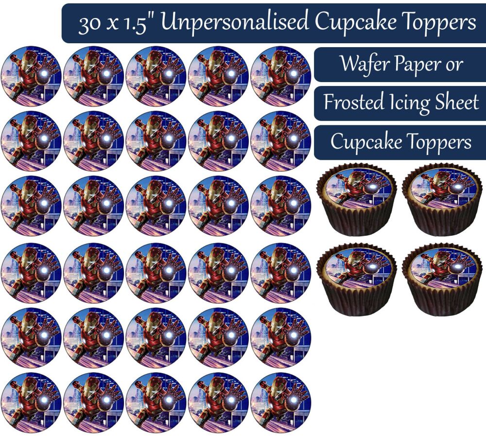 Iron Man City - 30 Cupcake Toppers