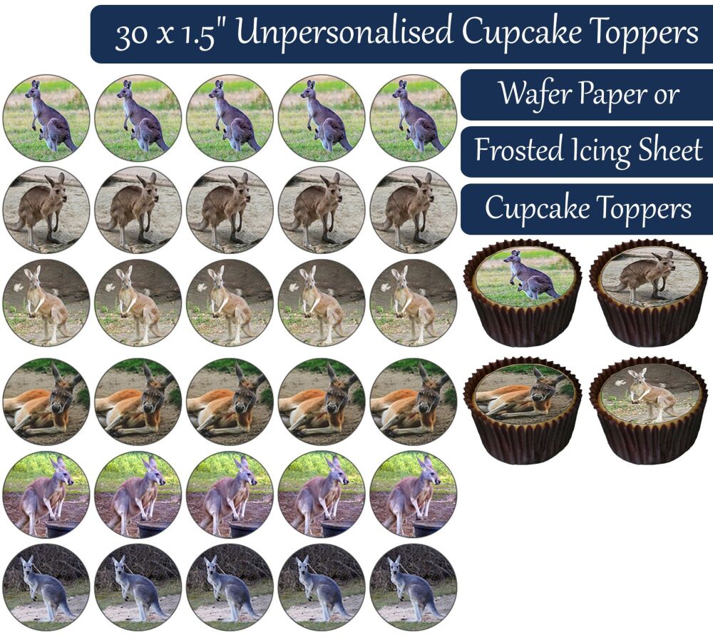 Kangaroo - 30 Cupcake Toppers
