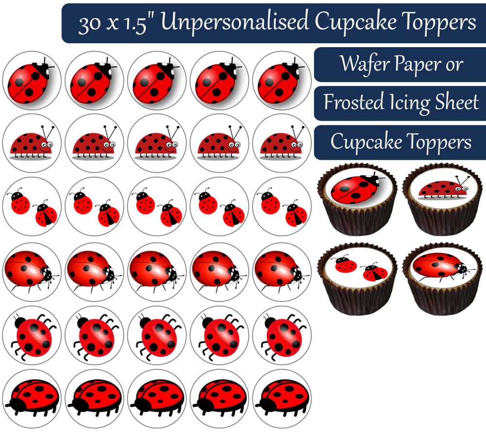 Ladybird - 30 Cupcake Toppers
