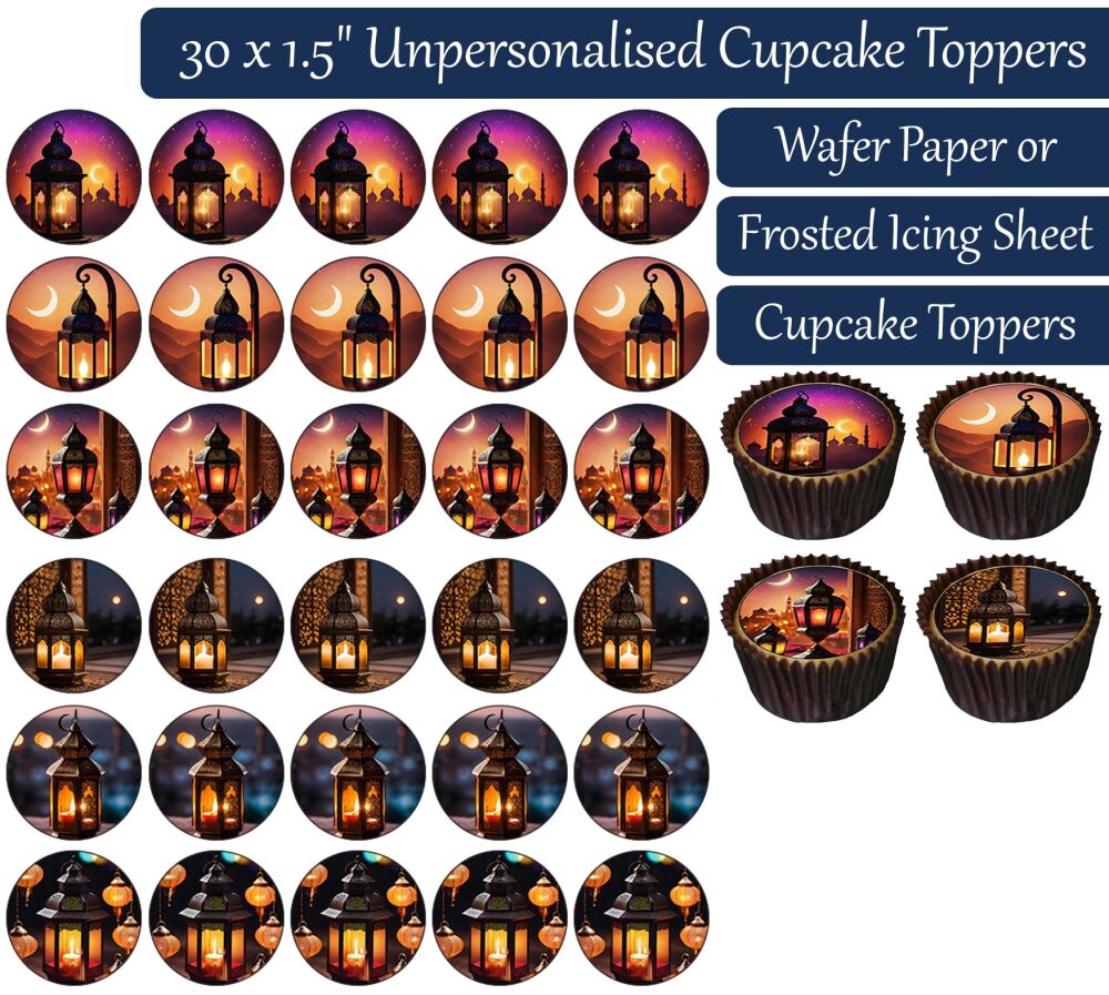 Lantern - 30 Cupcake Toppers