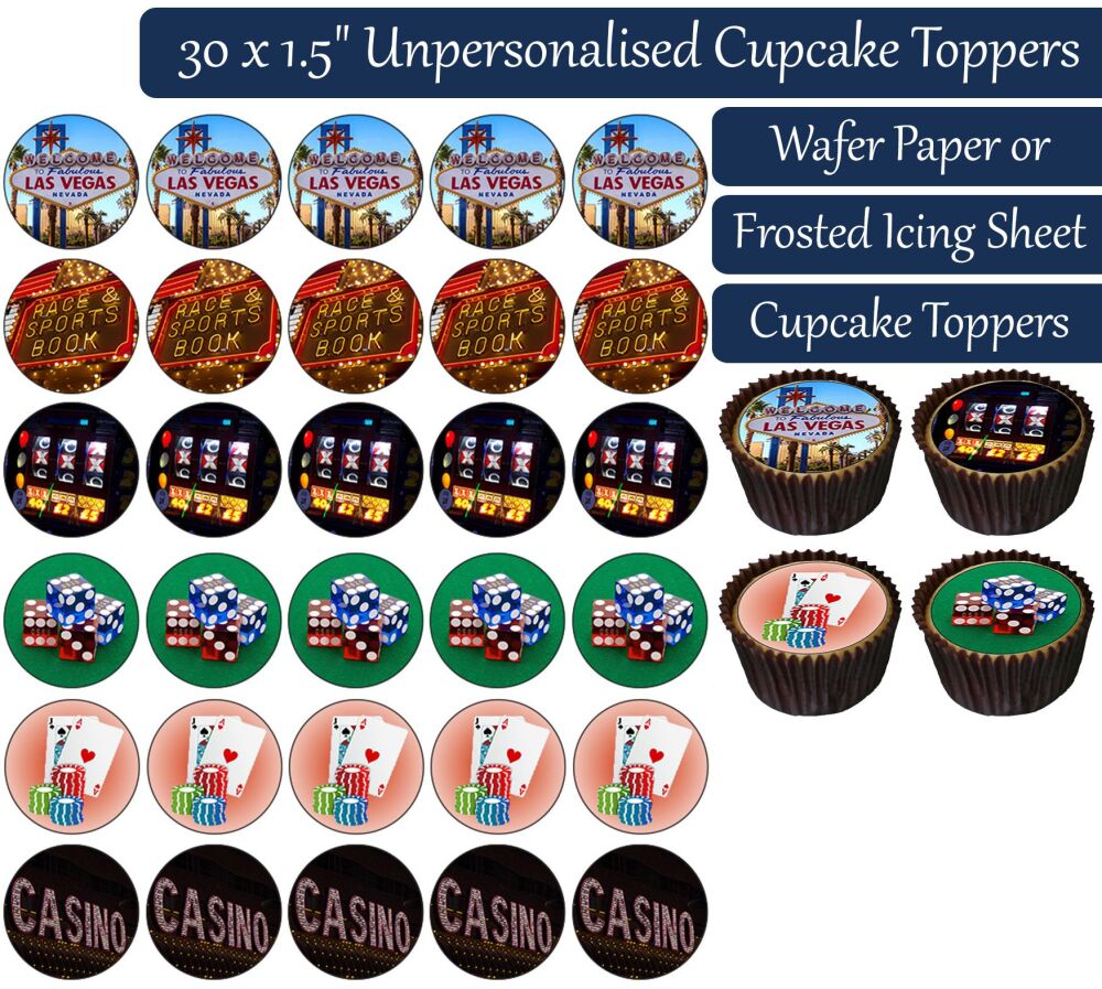 Las Vegas - 30 Cupcake Toppers
