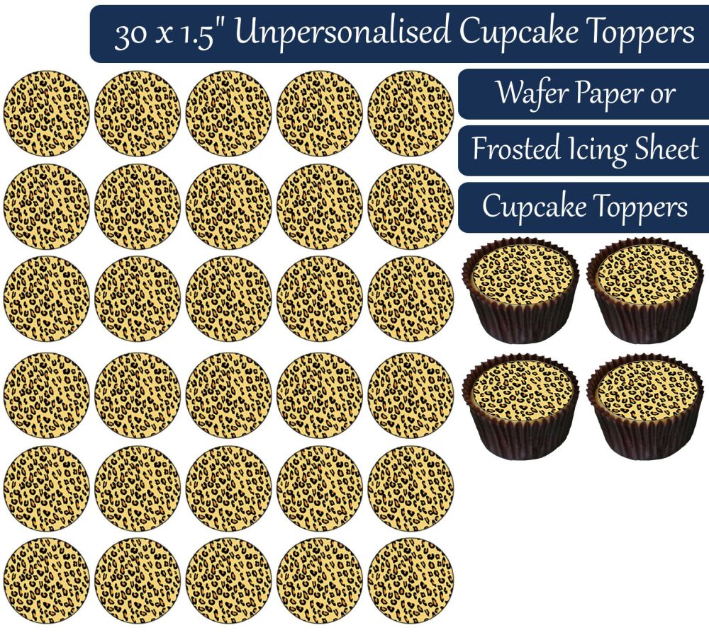 Leopard Print - 30 Cupcake Toppers