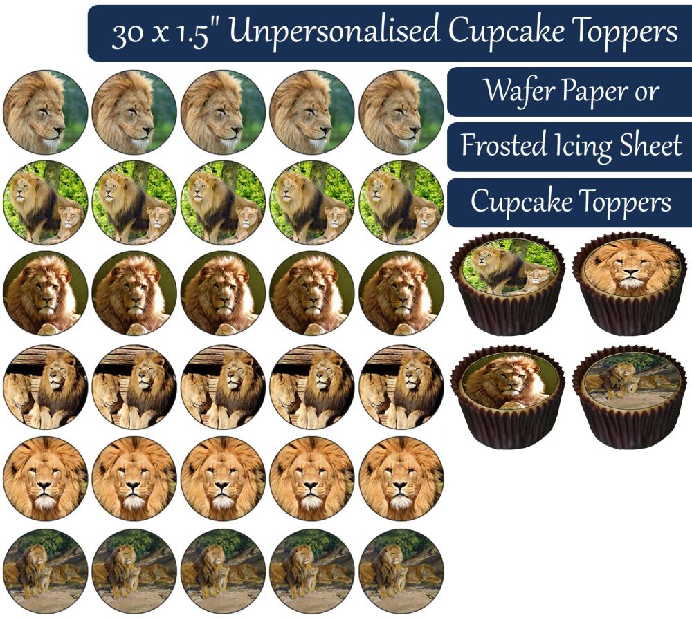 Lion - 30 Cupcake Toppers