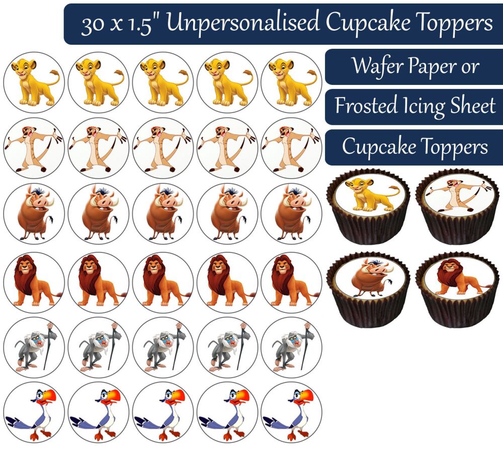 Lion King - 30 Cupcake Toppers
