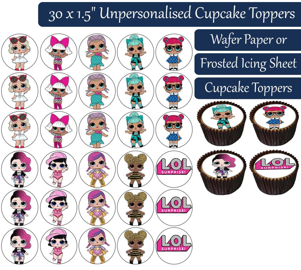 Lol Surprise - 30 Cupcake Toppers