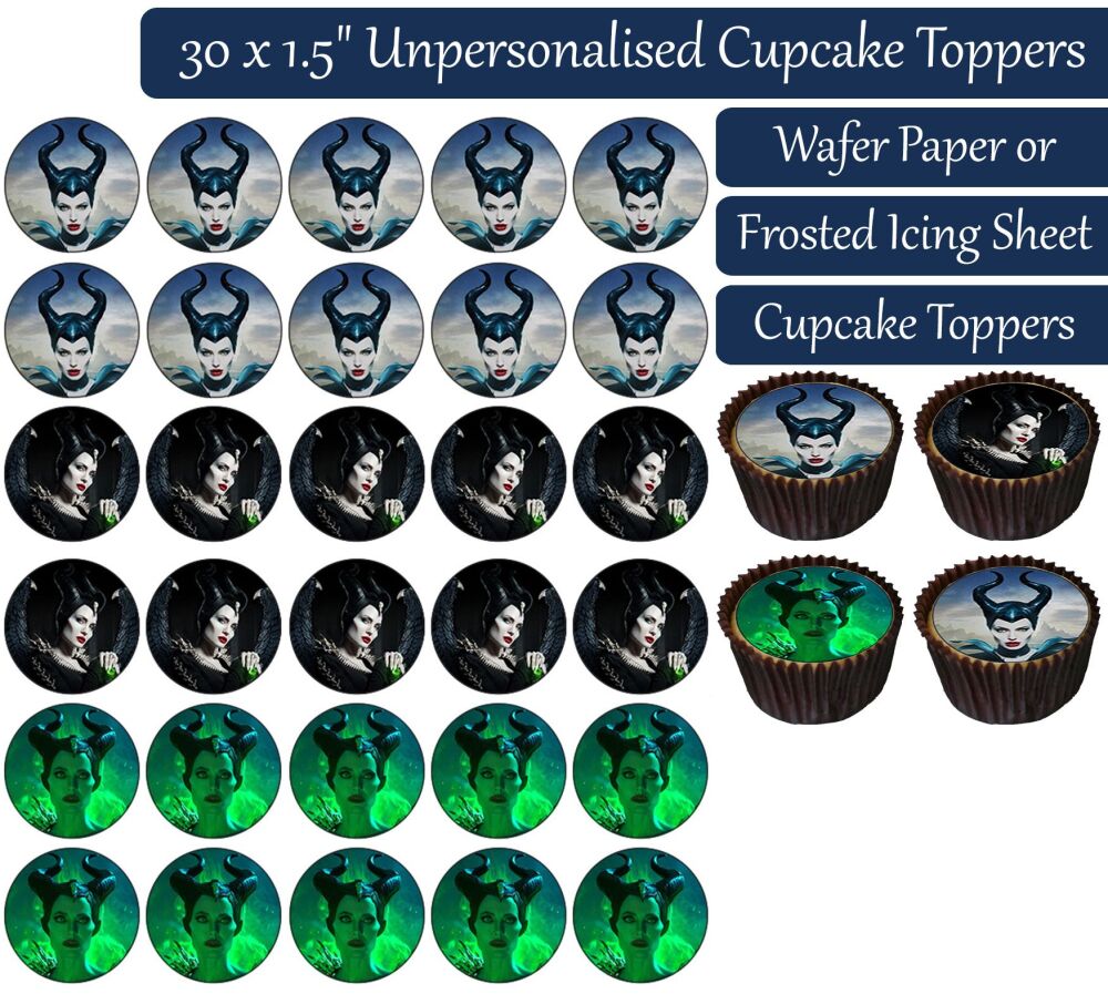 Maleficent - 30 Cupcake Toppers
