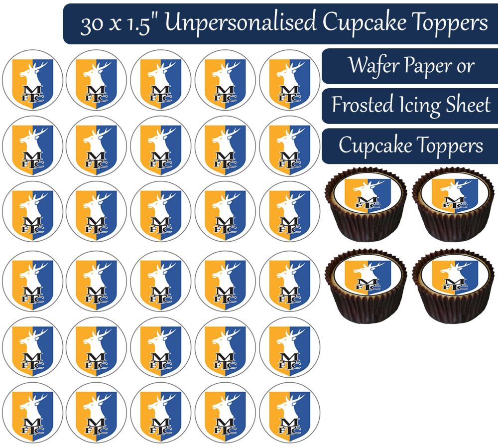 Mansfield Town Football - 30 Cupcake Toppers
