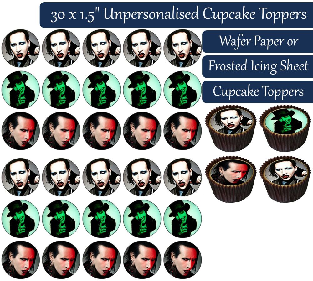 Marilyn Manson - 30 Cupcake Toppers