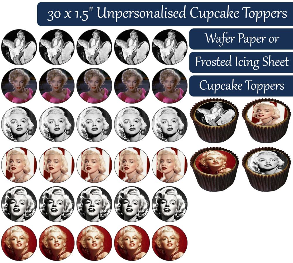 Marilyn Monroe - 30 Cupcake Toppers