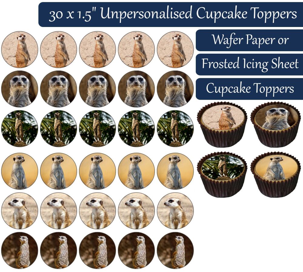 Meerkat - 30 Cupcake Toppers