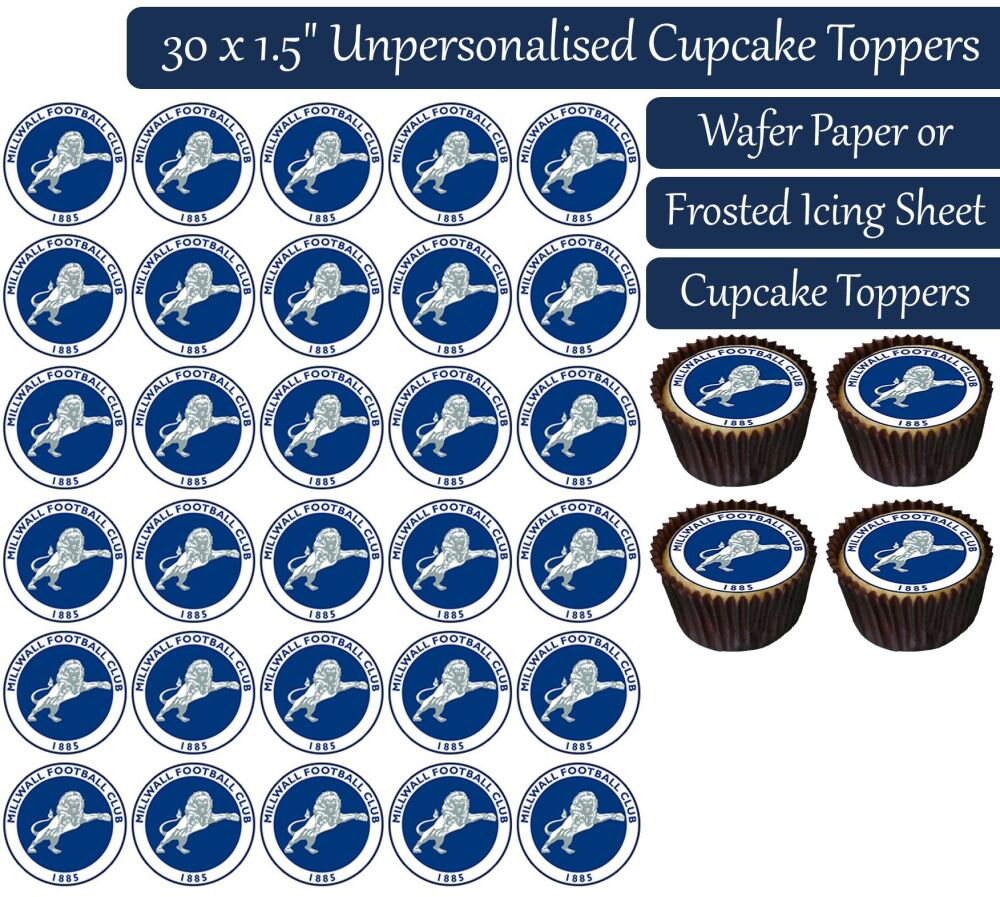 Millwall Football - 30 Cupcake Toppers